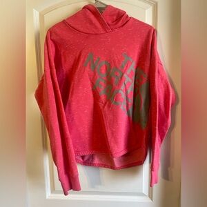 Girls, pink, The North Face, slightly cropped hoodie.